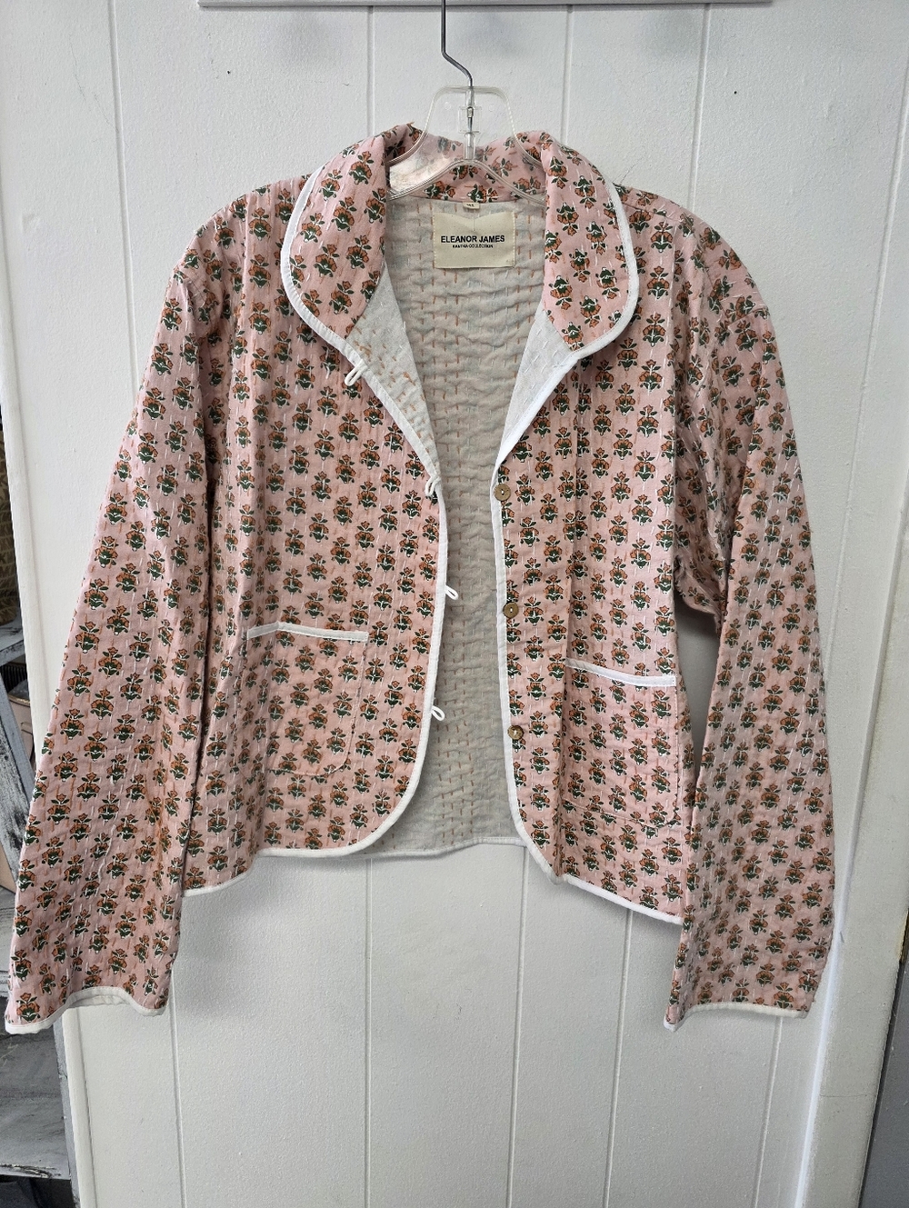 Eleanor James Kantha Collection Quilted Jacket Sz Med/large